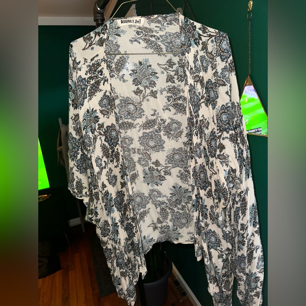 White Floral Print Wrap